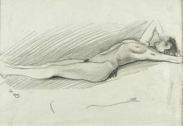 Baccio Maria Bacci, woman laying naked